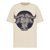 DIOR SS21 knitted oversized short-sleeved T-shirt men's beige 183M649AT850-C085