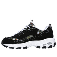 (WMNS) Skechers D'lites Floral Days Running Shoes Black/White 13082-BKW