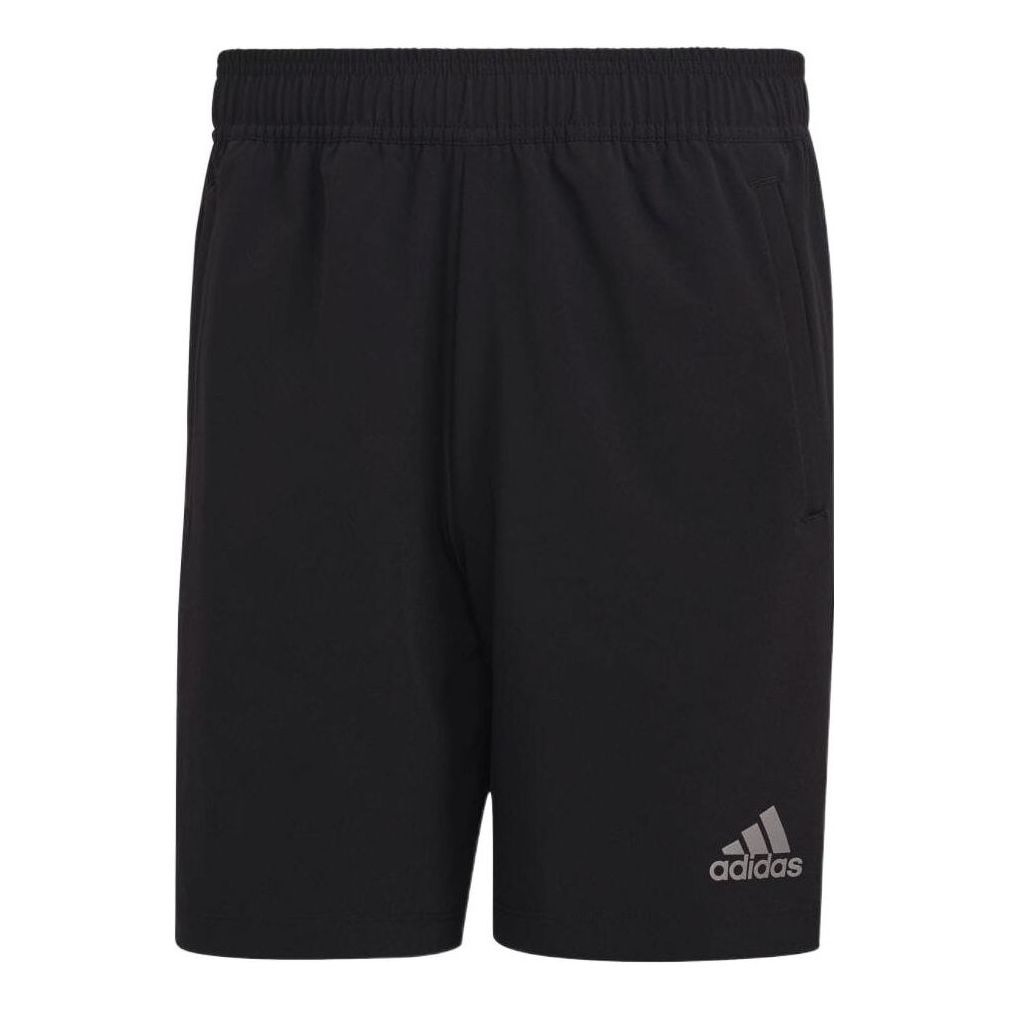 Men's adidas Stripe Logo Printing Casual Straight Shorts Japanese Version Black HC3068