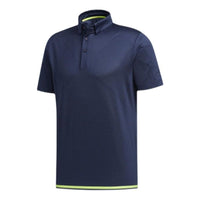 adidas Solid Color Casual Short Sleeve Polo Shirt Blue FJ3794