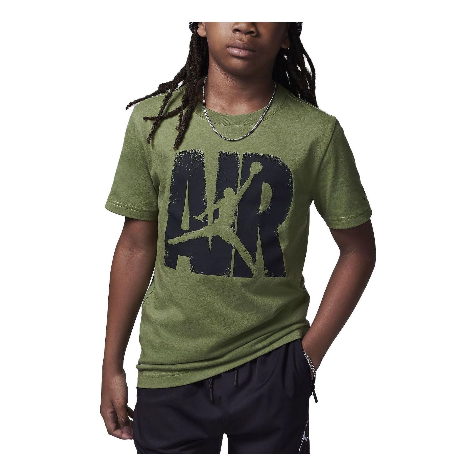 (GS) Air Jordan Air Out T-Shirt 'Light Olive' 95C815-EF9