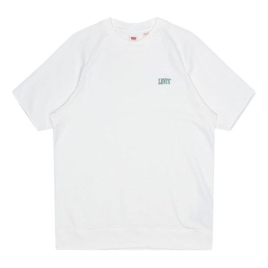 Men's Levis Casual Pure Cotton Pullover Round Neck Short Sleeve White 85882-0001