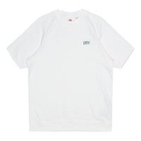 Men's Levis Casual Pure Cotton Pullover Round Neck Short Sleeve White 85882-0001