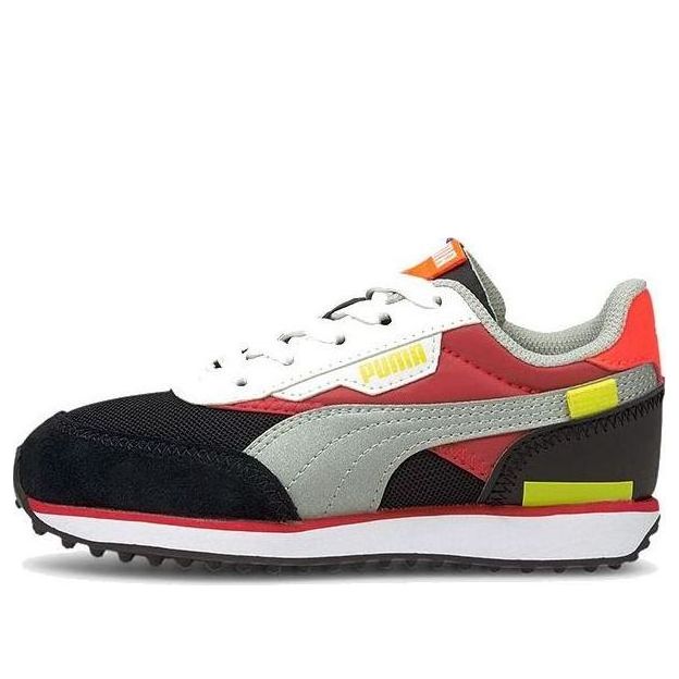 (PS) PUMA Future Rider Neon Sports Running Shoes Black/Red/White 368712-01