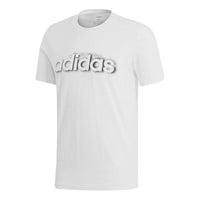 adidas M Fl Grfx T 2 logo Printing Casual Sports Short Sleeve White EI4606