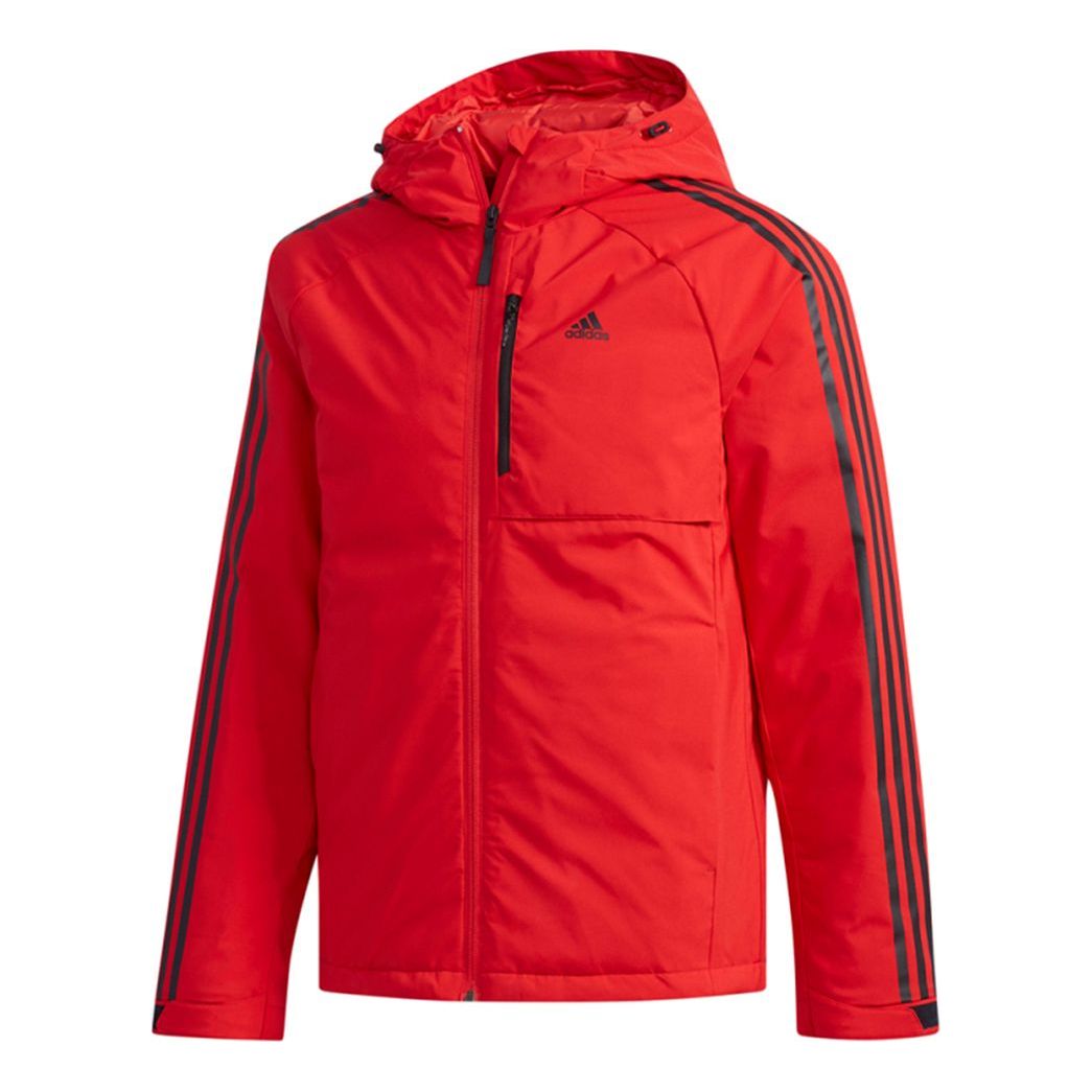 adidas 3stripes Down H Stay Warm raglan sleeve Sports hooded down Jacket Red DM1971