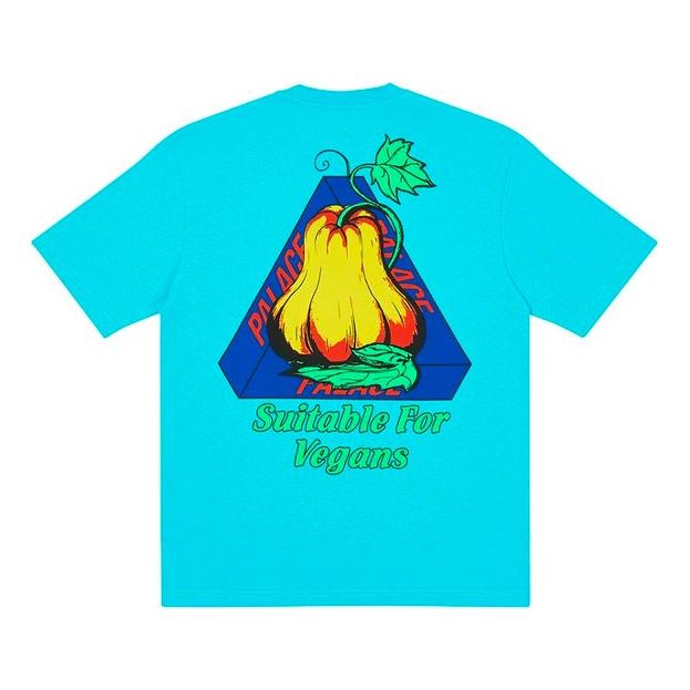 PALACE Nein Cheese Neinegg T-Shirt Alphabet Pattern Short Sleeve Unisex Blue PAL-SS21-010