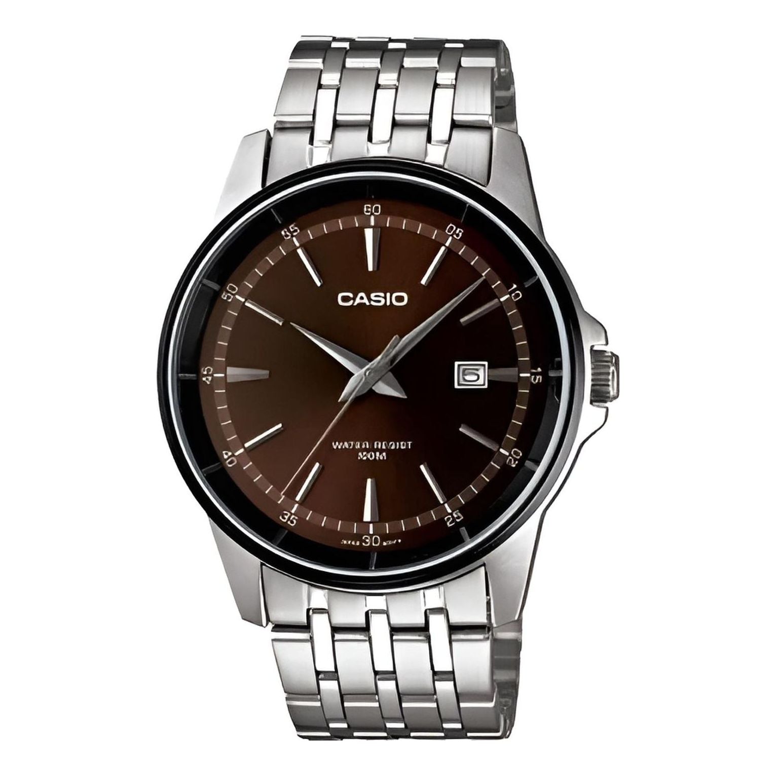 Men's CASIO Quartz Movement 100m Waterproof Watch Stainless Steel Strap Mens MTP-1344AD-5A1V