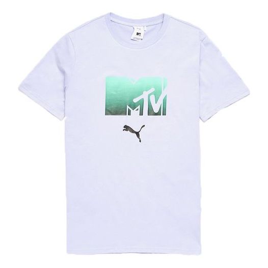 PUMA x MTV TEE Casual Sports Short Sleeve Purple 579813-23