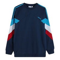 adidas originals Athleisure Casual Sports Colorblock Round Neck Blue DJ3454