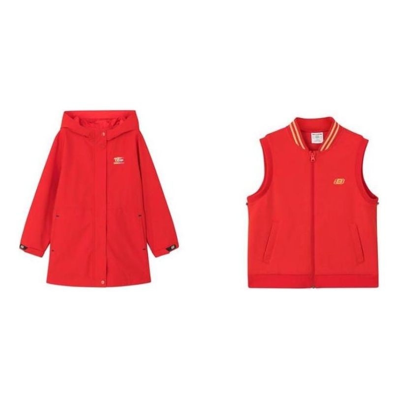 (GS) Skechers CNY Series 3-In-1 Sport Jacket Suit 'Red' L121G009