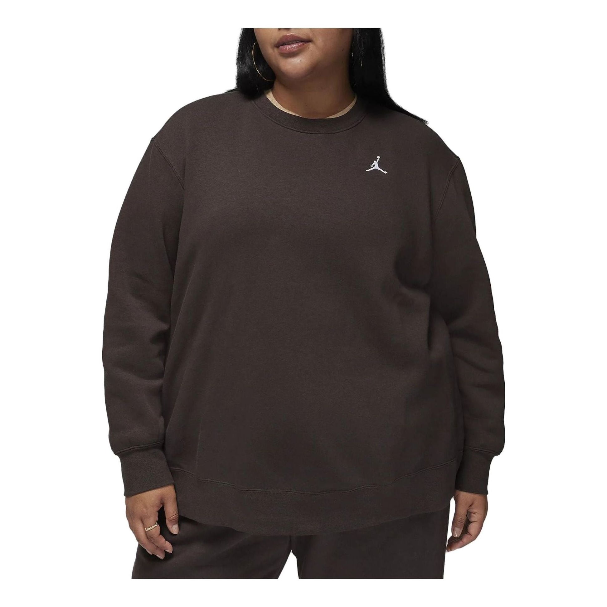 (WMNS) Air Jordan Brooklyn Fleece Crew-Neck Sweatshirt 'Brown' FN4493-220