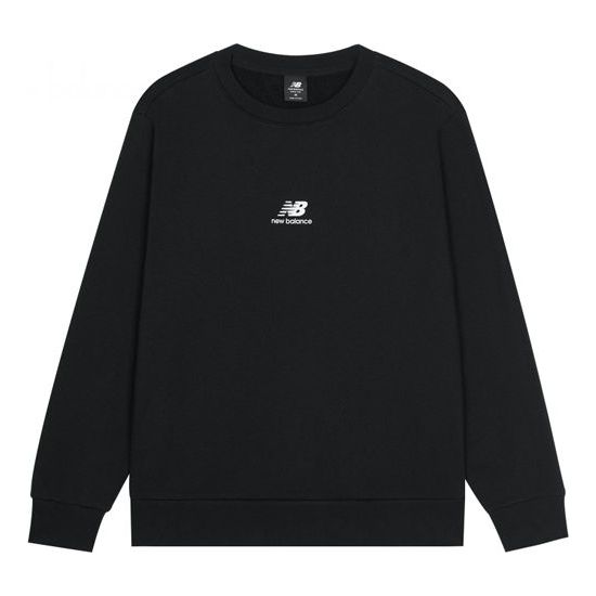 New Balance Logo Printing Round Neck Long Sleeves Black T-Shirt AMT13343-BK