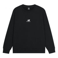 New Balance Logo Printing Round Neck Long Sleeves Black T-Shirt AMT13343-BK