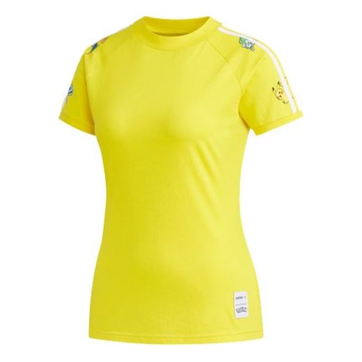 (WMNS) adidas neo x Pokmon Crossover Series Pikachu Pattern Printing Sports Short Sleeve Yellow FM0317