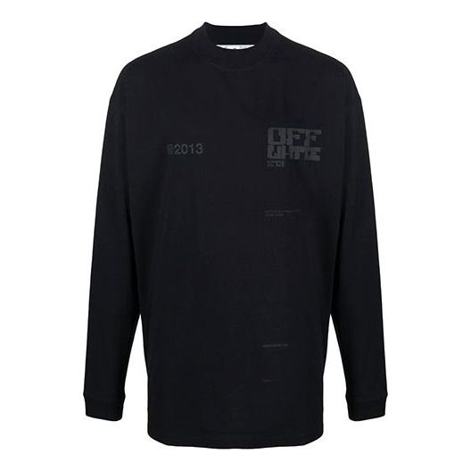 Off-White SS21 Logo Printing Long Sleeves Black OMAB032S21JER0031010