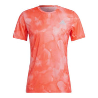 Men's adidas Tie Dye Printing Reflective Strip Pullover Short Sleeve Japanese Version Red T-Shirt H58569