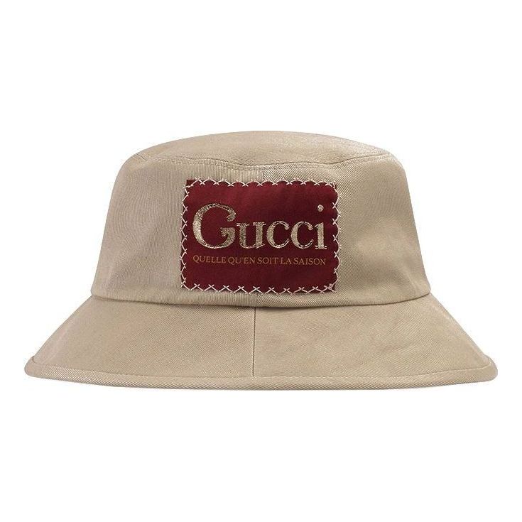 Gucci Cotton Bucket Hat With Gucci Label 'Beige' 627174-4HK02-1400