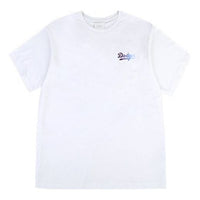 MLB Los Angeles Dodgers Colorful Logo Printing Round Neck Short Sleeve Unisex White 31TSLB931-07U