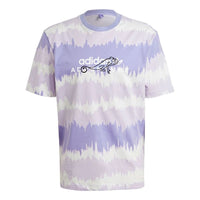 adidas originals Adv Aop T Shirt Printing Sports Round Neck Short Sleeve Purple GN2354