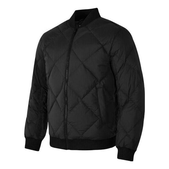Skechers Solid Color Collar Woven Down Jacket 'Black' P423M031-0018