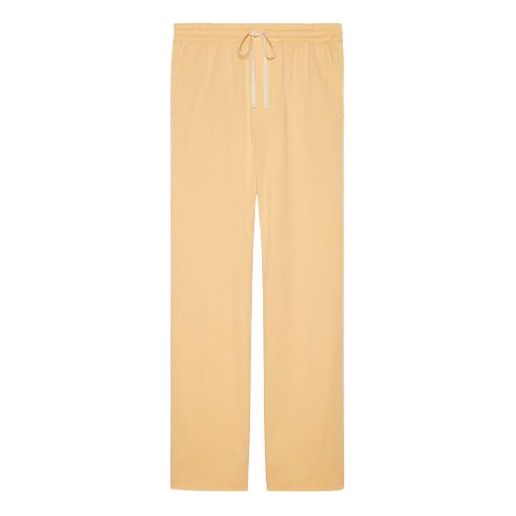 Men's Gucci Loose Straight Cotton Long Pants/Trousers Beige 654902-ZAGVB-9123