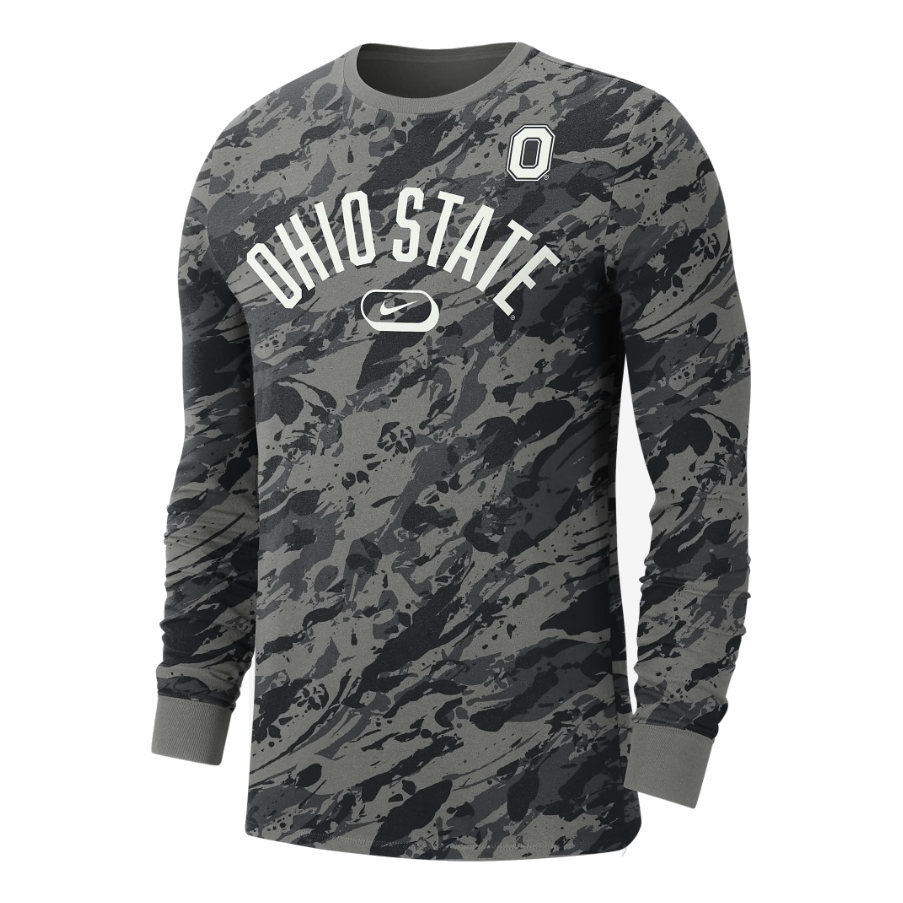 Nike College Ohio State Crew-Neck Long-Sleeve T-Shirt 'Dark Steel Grey Black' FQ5234-002