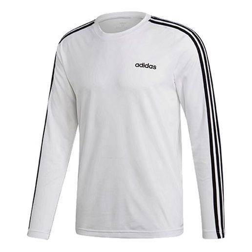 adidas logo Printing Casual Sports Round Neck Pullover Long Sleeves White EI5646