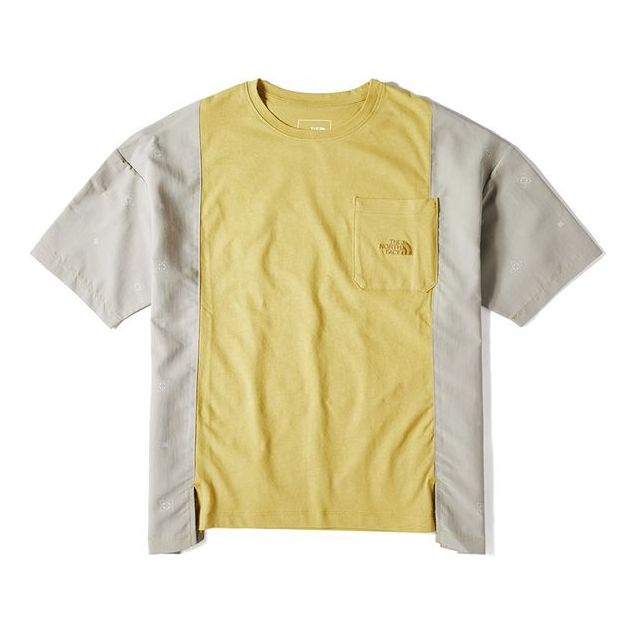 THE NORTH FACE Quick Dry Colorblock Splicing Short Sleeve Yellow 497W-ZBJ