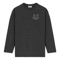 KENZO FW21 Logo Tiger Head Printing Round Neck Long Sleeves Autumn Gray T-Shirt FB62TS697401-98