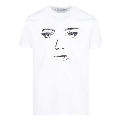 Off-White Sketch Printing Short Sleeve White Unisex OMAA027E20JER0170110