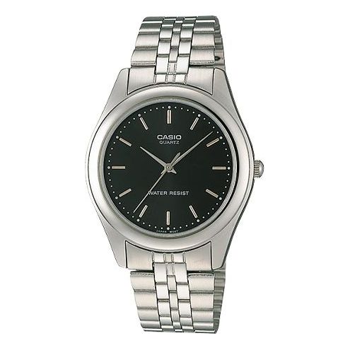 CASIO Quartz Waterproof Unisex Black Dial Mens Black Analog MTP-1129A-1A