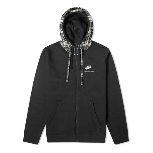 Nike x 1017 ALYX 9SM Zip Hoodie 'Black & Plaid' AKUSW0007OT02BLK0001