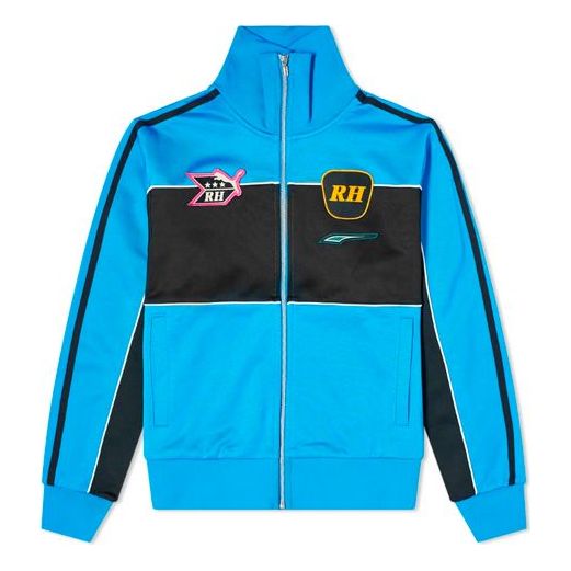 PUMA X Rhude Crossover Track Jacket Racing Colorblock High Collar Blue Black 596753-41