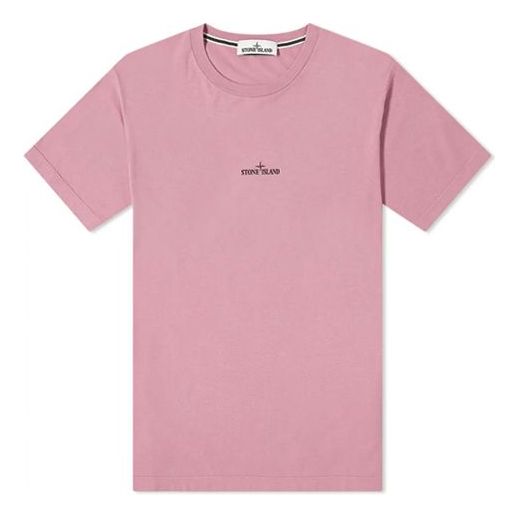 STONE ISLAND Unisex Chest Logo Back Print Tee Pink 72152NS84-V0086