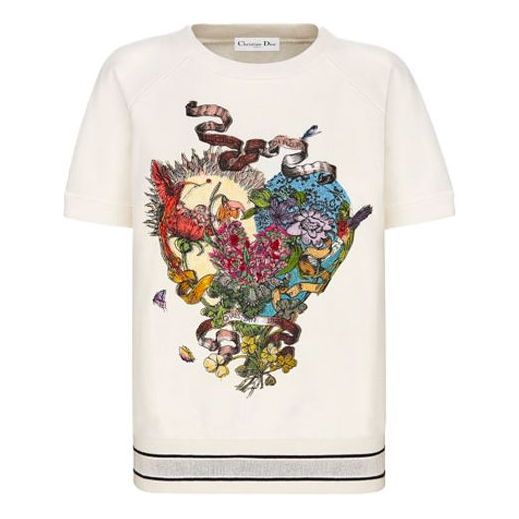 DIOR SS21 Cotton Printing Short Sleeve White 113S05A4030-X0827