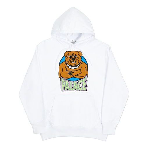PALACE Bulldog Hood Printing Unisex White P19HD057