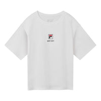 FILA SPORTIVA White Blue Splicing Short Sleeve Unisex White F11W938128F-WT