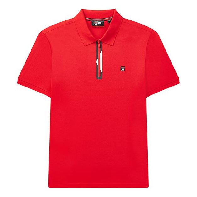FILA Logo Printing Breathable Short Sleeve Polo Shirt Red F11M021116F-RD