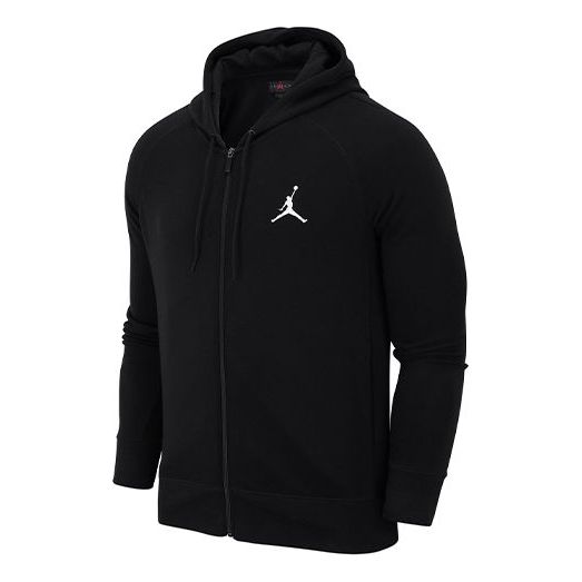 Air Jordan Fleece Lined hooded Zipper Sports Jacket Black AA5583-010