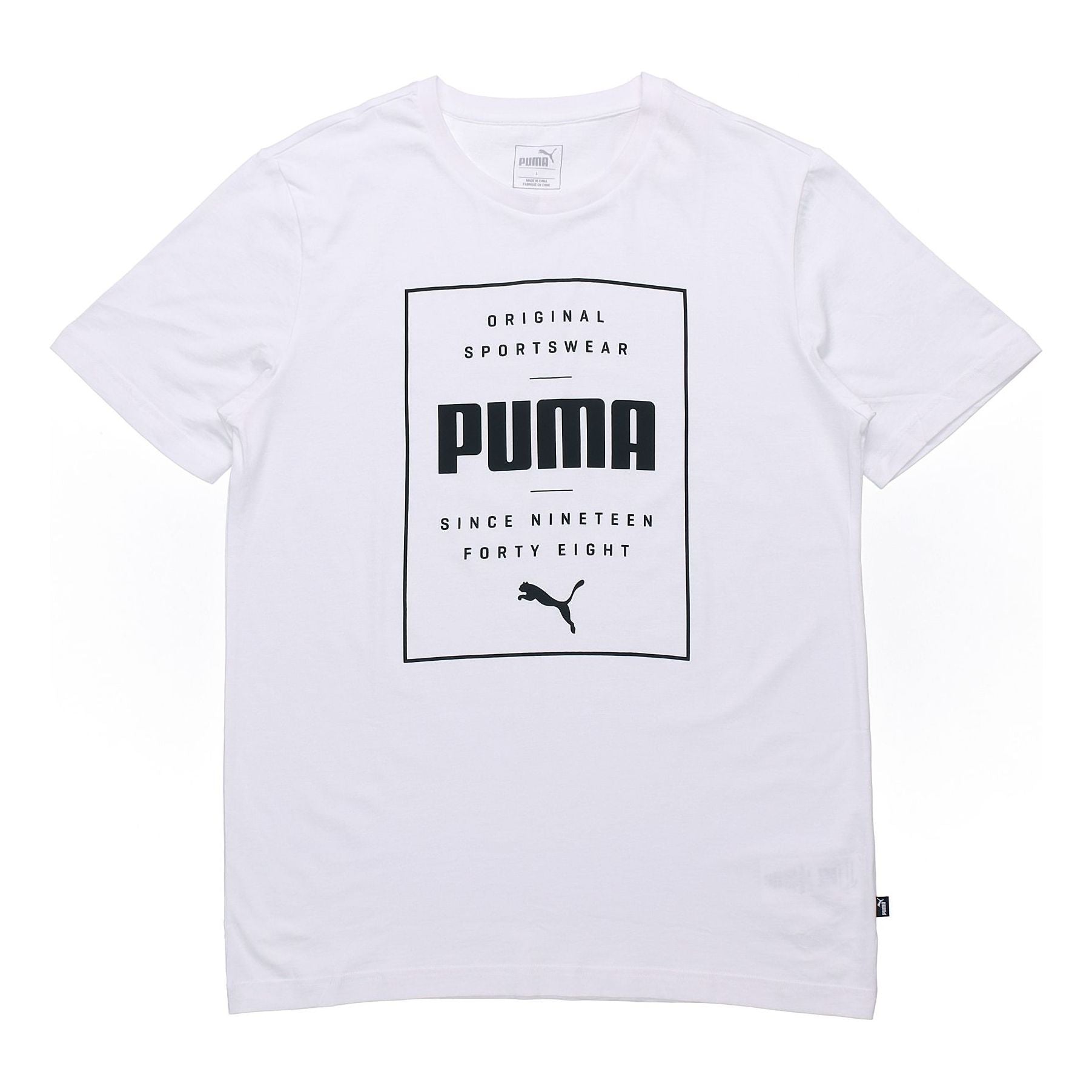 PUMA Casual Sports Alphabet Printing Round Neck Breathable Short Sleeve White 844612-02