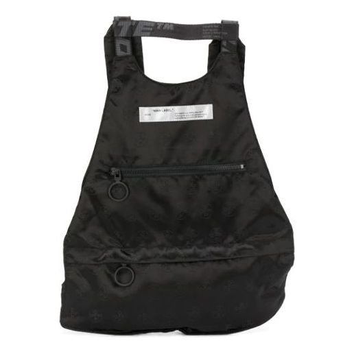 Off-White logo Jacquard Backpack schoolbag Black OMNB027S20G490201000