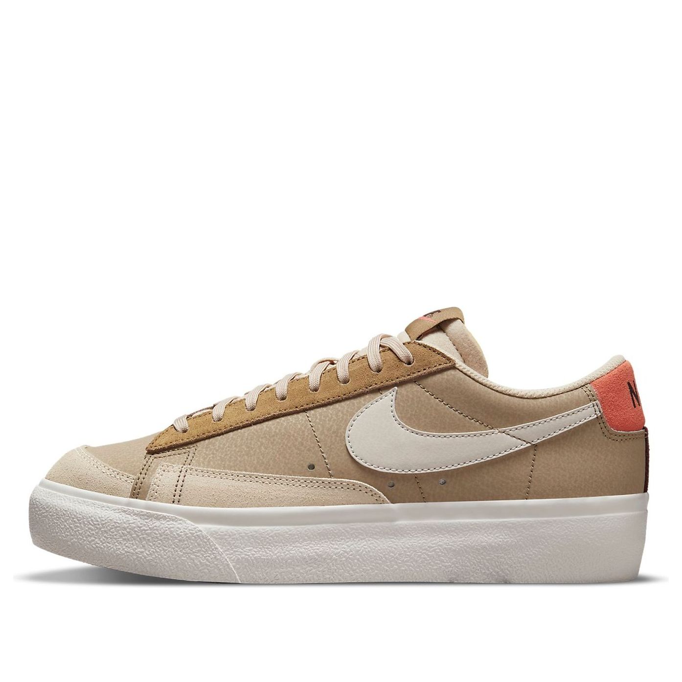 (WMNS) Nike Blazer low Platform 'Brown White Red' DQ9318-200