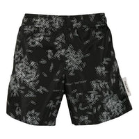 Men's Off-White SS21 Printing Black Pants OMFA003F20FAB0021001