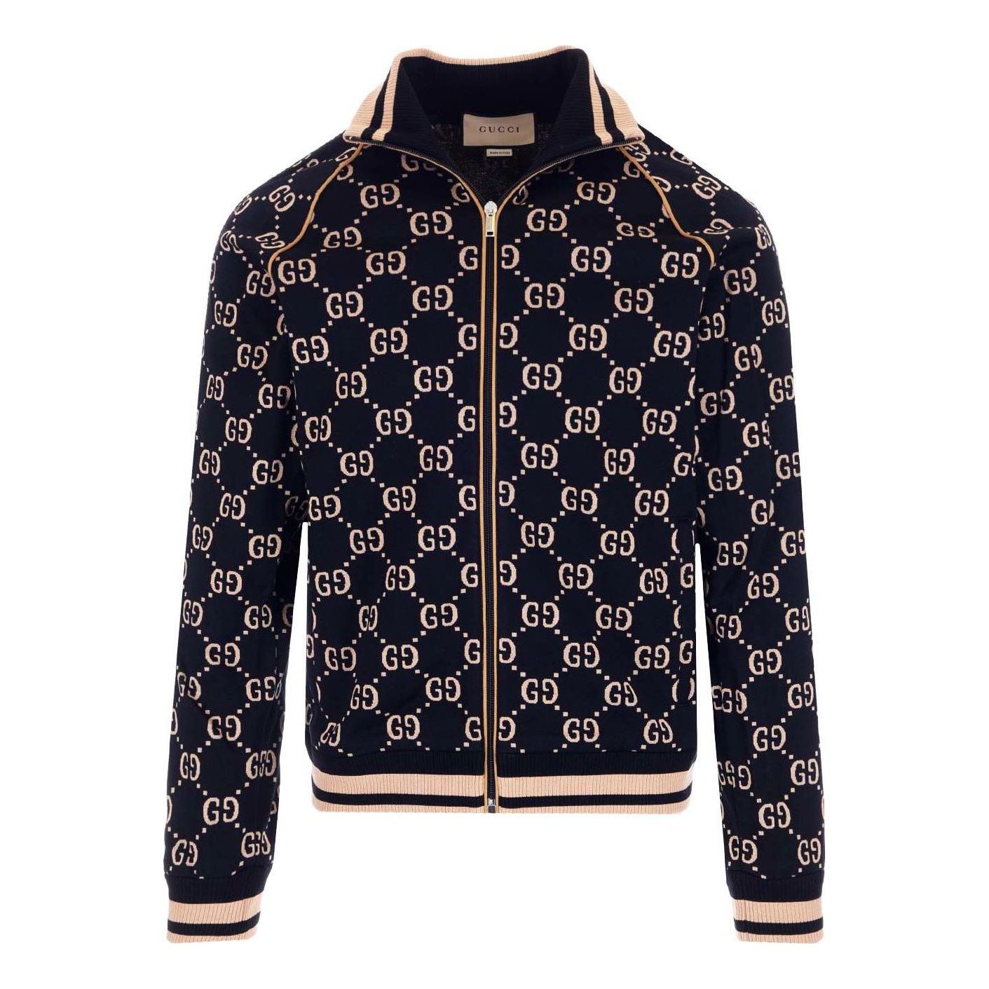 Gucci GG Gersey Cotton Jacket 'Black Camel Green Red' 695955-XJEEI-1030