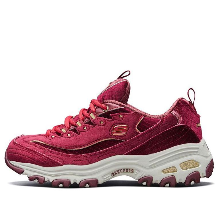 (WMNS) Skechers D'Lites Velvet Low-Top Daddy Shoes Red 11917-DKRD