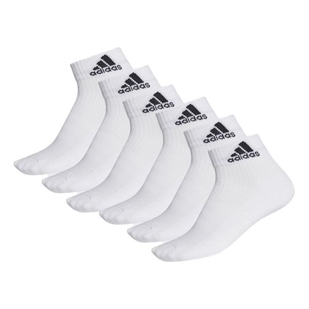 adidas Unisex Logo Embroidery Sports Sock 6 Pairs White AA2285