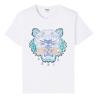KENZO Embroidered Tiger Head Cotton Short Sleeve White FA52TS8334V9-01