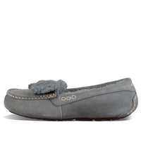 (WMNS) UGG Ansley Fur Bow Gray 1019758-GYS