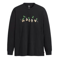 Men's Levis x DISNEY Mickey Crossover Cartoon Printing Long Sleeves Black A0881-0000